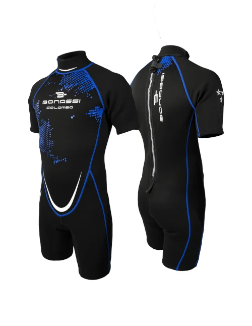 Bonassi Colombo Wetsuit (3mm): Comfortable 3mm neoprene wetsuit designed for warm Caribbean waters and cenotes. Provides excellent thermal protection, flexibility, and durability for both snorkel and recreational diving.