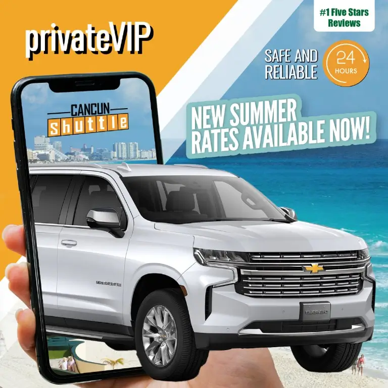 Luxury private service with a high-end vehicle. Online rates reduced by up to 50%. Flight tracking, expedited departure, and personalized attention. The most exclusive option for those seeking premium comfort from the airport to their destination. Recommended for 4 passengers.